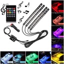 Osvetlenie auta x12 LED USB prúžkov RGB diaľkové ovládanie