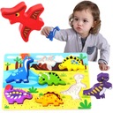 TOOKY TOY Hrubé puzzle Dinosaury sa zhodujú s tvarmi