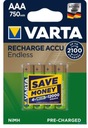 VARTA ENDLESS HR3 AAA 750mAh Nabíjacie batérie / 4 ks.