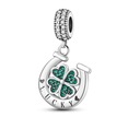 Charms Podkova Clover Clover LUCKY Prívesok strieborný S925