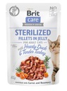 Brit Care Cat Jelly Sterilizovaná kačica morka 6 x 85 g