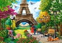 PUZZLE 1000 OBRÁZOK CITY PARÍŽ EIFFELOVA VEŽA KOLEČKO