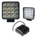 Pracovná lampa 16 LED 24W 2000lm 12/24V štvorcová bodová HALOGÉN Kamar