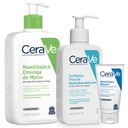 CeraVe hydratačná umývacia emulzia 473 ml, čistiaci gél na akné 236 ml + ZDARMA