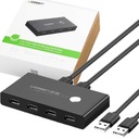 Ugreen spínacia skrinka HUB switch 4x USB 2.0 USB rozbočovač pre dva počítače