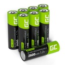 8x AA R6 BATÉRIE 2600mAh ZELENÉ ČLÁNKY BATÉRIE PRE SOLARNÉ LAMPY PRSTY