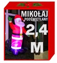 NAFUKOVACÍ SANTA 2,4M NAFUKOVANÝ 240cm / LED osvetlenie vianočného stromčeka snehuliak girlanda