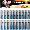 Alkalické batérie AA LR6 20 ks TOSHIBA 1,5V HIGH POWER +45%