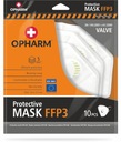 Ochranná maska ​​FFP3 s dýchacím ventilom, biela, 10 kusov