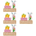 Bunny Ornament Floral Rabbit Office 4 PCS