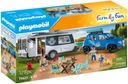 Playmobil Family Fun Car so súpravou karavanov Autofigúrky