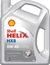 Syntetický motorový olej SHELL HELIX HX8 5W40 4L SN/CF, A3/B4 SYNTETICKÝ