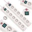 Predlžovací kábel Power Strip 6 zásuviek 3m kábel CE certifikát Sada 2 ks