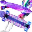 SKATEBOARD FISK BOARD KOLESÁ LED CELÉ OSVETLENIE RGB USB RYBÁRKA PRE DETI