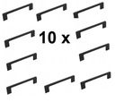 10 x Kovová rovná nábytková úchytka ČIERNA L-128 mm