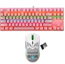 RGB RUŽOVÁ + MECHANICKÁ HERNÁ KLÁVESNICA XYH80 W