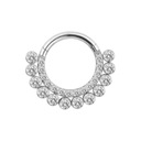 PIERCING Clicker náušnice Titanium Silver so zirkónmi Septum ring 1,2/8