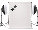 2x SOFTBOX 50x70 E27 800W POZADNY 1,6x5m BIELY STOJ.