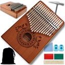 KALIMBA AFRICAN INSTRUMENT drevené mahagónové zdobené klavírne doplnky