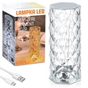 KRYŠTÁLOVÁ LED DIAMANTOVÁ RUŽOVÁ DOTYKOVÁ LAMPA