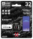 GOODRAM MICROSD CARD 32GB U3 A2 CL10 SD ADAPTÉR