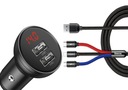 Autonabíjačka 4,8A Kábel 3v1 2XUSB BASEUS