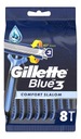 Gillette Blue 3 komfortné slalomky 8 ks