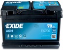 Batéria Exide AGM 12V 70Ah EK700, čerstvá 2023.