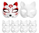 10× Therian Halloween Cat Face Mask DIY Paintable Cat Mask