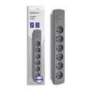 Qoltec Power strip 6 zásuviek 1,8m Sivá