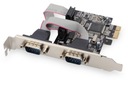 COM radič DIGITUS PCIe, 2x RS-232/COM, Low Pro