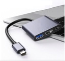 Adaptér 3V1 HUB USB-C 4K 60Hz USB MACBOOK M1 M2