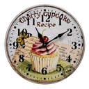 Závesné hodiny s cupcake silent veľké do kuchyne 34cm