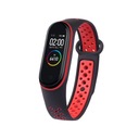 2x Remienok pre Xiaomi Mi Band 5/6/7 PERFOROVANÝ ČIERNO-ČERVENÝ