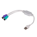 Adaptér Akyga AK-AD-15 USB M - 2x PS/2 F 0,25m