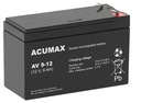 BATÉRIA AGM VRLA ACUMAX AV 12V 9Ah F2 T2 Faston 250 APC RBC UPS