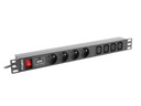 Lanberg rozvodka pre RACK 1U 10A PDU 10x IEC C13 2m čierna