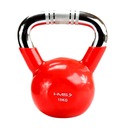 ČERVENÝ Fitness kettlebell 10kg liatinový CHROM