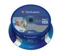 VERBATIM BD-R BLU-RAY 25 GB 6x na tlač 25 ks