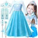 Karnevalový kostým Kostým ELSA FROZEN pre dievča 110-116 cm Veľkosť S