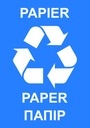 Nálepka Recyklácia ~A4 PAPIER (PL, ENG, UKR) fólia