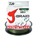 Japonský oplet Daiwa J-Braid X8 8-pramenný 0,10mm 150m zelený