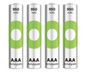 4x GP ReCyko Batéria 950mAh 1,2V AAA NiMH LUZ