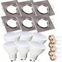 SET 6x LED 8W halogénových SATÉNOVÝCH Štvorcových svietidiel