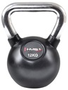 Liatinový kettlebell KGC12, chrómová rukoväť + guma, 12 kg