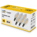 6x E14 LED FILAMENT 8W SVIEČKA TEPLÁ