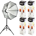 LED svietidlo 4x žiarovka 125W Octa softbox 80cm statívový difúzor