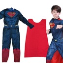 SUPERMAN OUTFIT JEDNORÁZOVÝ KOSTÝM SO SVALMI TMAVÝ 98/104