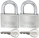 ABUS 2 VISNÉ ZÁMKY PRE 1 KĽÚČ TITÁLOVÝ VISNÝ ZÁMOK 2x60MM