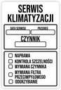 100x Servisné nálepky SERVIS KLIMATIZÁCIE namiesto vešiaka 9x6 cm